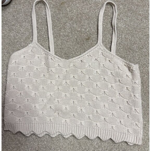 Willow & Wind Crochet Crop Top Women’s Small Beige Summer Beach Boho - Picture 1 of 4